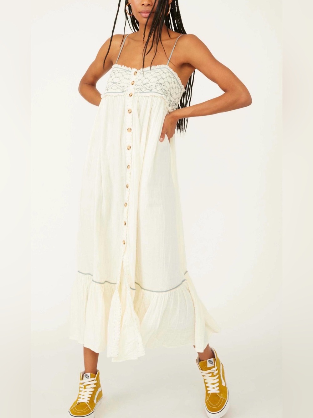 Free People Linda Jo Midi Dress in *Cream*